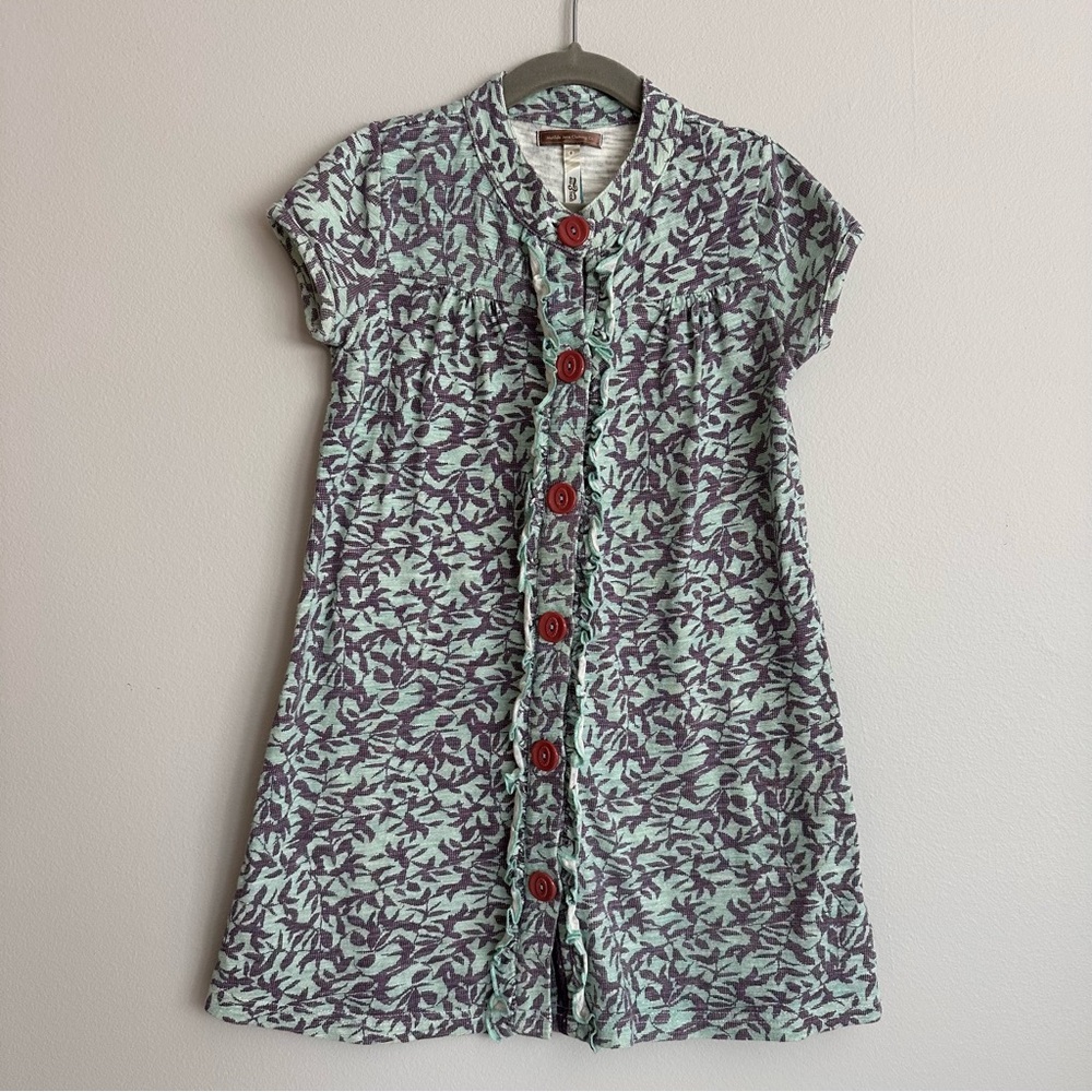 Matilda Jane Button Front Leaf Print Dress Girls Size 6